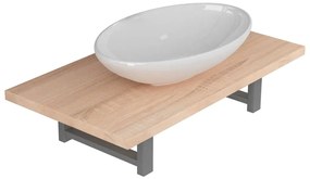 vidaXL Σετ Επίπλων Μπάνιου 2 Τεμαχίων Χρώμα Δρυός Κεραμικό