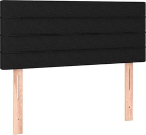 vidaXL Κρεβάτι Boxspring με Στρώμα &amp; LED Μαύρο 100x200 εκ. Υφασμάτινο
