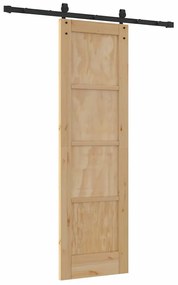 vidaXL Συρόμενη Πόρτα Καφέ 61 x 198.5 εκ. Μασίφ ξύλο πεύκου
