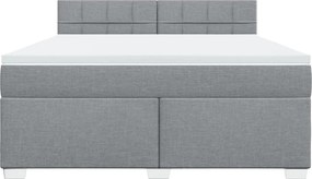 vidaXL Κρεβάτι Boxspring με Στρώμα Ανοιχτό Γκρι 180x200 εκ. Υφασμάτινο