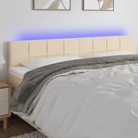 Κεφαλάρι Κρεβατιού LED Κρεμ 160x5x78/88 εκ. Υφασμάτινο 3121623