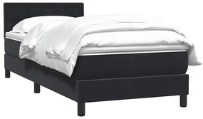vidaXL Κρεβάτι Boxspring με Στρώμα Μαύρο 90x210 εκ. Βελούδινο