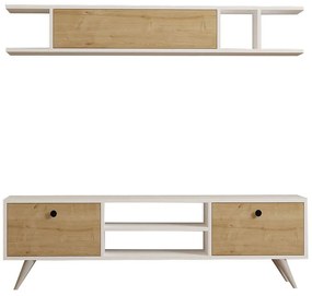 Σύνθεση Τηλεόρασης Italo 835PUQ3005 160x30x45cm White-Oak