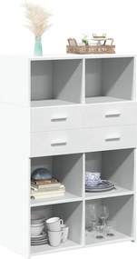 vidaXL Ντουλάπι Λευκό 80x42,5x124 εκ. από Επεξεργασμένο Ξύλο