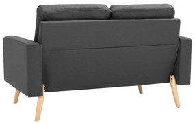 vidaXL Καναπές Διθέσιος Σκούρο Γκρι Υφασμάτινος