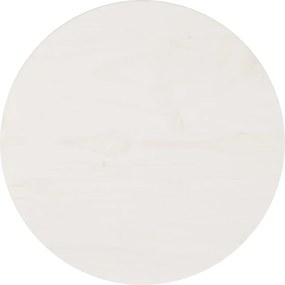 vidaXL Επιφάνεια Τραπεζιού Στρογγυλή Λευκή Ø40x3 εκ. Μασίφ Ξύλο Πεύκου