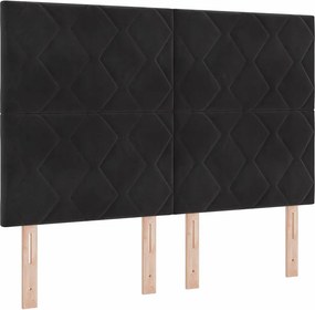 vidaXL LED κεφαλάρι Μαύρο 160 cm Βελούδο