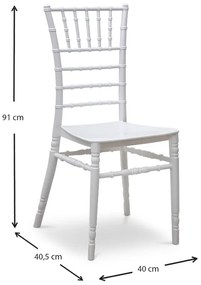 Καρέκλα catering Tiffany Megapap πολυπροπυλενίου χρώμα λευκό 40x40,5x91εκ. - Πολυπροπυλένιο - GP015-0034