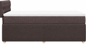 vidaXL Κρεβάτι Boxspring με Στρώμα Σκούρο Καφέ 90x200 εκ. Υφασμάτινο