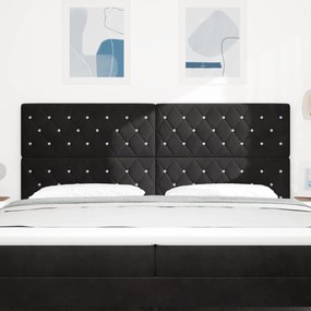 vidaXL LED Κεφαλή Μαύρη 100 εκ Βελούδινη