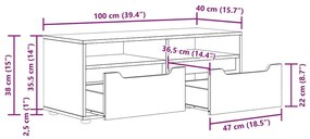 ντουλάπι τηλεόρασης VISNES Δρυς Sonoma 100x40x38 cm - Καφέ