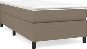 vidaXL Κρεβάτι Boxspring με Στρώμα Taupe 90x200 εκ. Υφασμάτινο