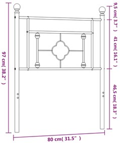 vidaXL Ανταλλακτικό κεφαλάρι Λευκό 75 εκ. Μεταλλικό