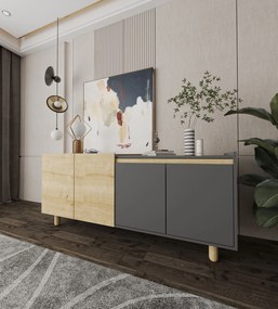 Κονσόλα Sapphire Δρυς / Ανθρακί NUER 180x45x75