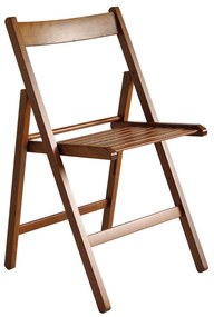 EXTRA Βοηθητική Καρέκλα Πτυσσόμενη, Ξύλο Οξιά Απόχρωση Καρυδί -  43x49x79cm