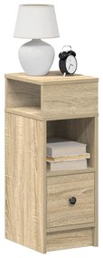 vidaXL Κομοδίνο με συρτάρι Sonoma Δρυς 25x31x66 εκ.