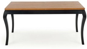 Τραπέζι Houston 1202, Σκούρα δρυς, Μαύρο, 78x80x160cm, 71 kg, Επιμήκυνση, Φυσικό ξύλο καπλαμά, Ξύλο, Ξύλο: Οξιά | Epipla1.gr