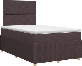 vidaXL Κρεβάτι box spring με στρώμα Σκούρο Καφέ 120 x 190 cm Ύφασμα