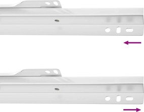 vidaXL Οδηγός Συρταριού 12 pcs Λευκό 300 mm Ατσάλι