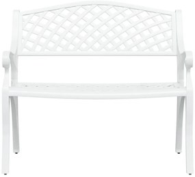 vidaXL Παγκάκι Κήπου 102 εκ. Λευκό από Χυτό Αλουμίνιο