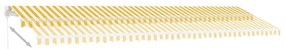 Τέντα Χειροκίνητη Ανεξάρτητη Συρόμενη Κίτρινο / Λευκό 600x300εκ - Κίτρινο