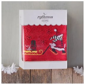 ΠΕΤΣΕΤΑ ΠΡΟΣΩΠΟΥ ΚΟΥΤΙ RYTHMOS CHRISTMAS TERRY GIFT ΧΙΟΝΑΝΘΡΩΠΟΣ 50X90 ΚΟΚΚΙΝΟ