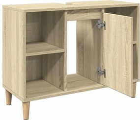 vidaXL Ντουλάπι Μπάνιου Sonoma Δρυς 80 x 33 x 60 εκ. από Επεξεργ. Ξύλο