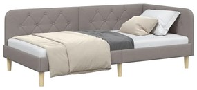 vidaXL Κρεβάτι Γωνίας Taupe 100 x 200 cm ύφασμα