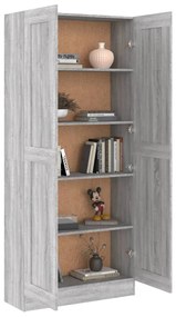 vidaXL Βιβλιοθήκη Γκρι Sonoma 82,5x30,5x185,5 εκ. Επεξεργασμένο Ξύλο