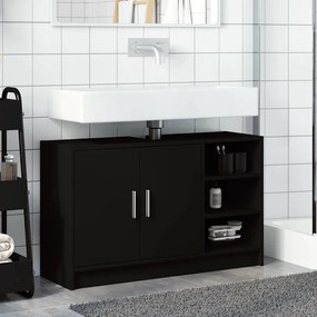 vidaXL Ντουλάπι Νιπτήρα Μαύρο 90x29x55 εκ. από Επεξεργασμένο Ξύλο