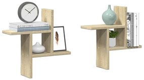 VidaXL Ραφιέρες Τοίχου 2 τεμ. Sonoma Δρυς 38x12x38 εκ. από Επεξ. Ξύλο