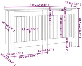 vidaXL Καλύμματα Καλοριφέρ 2 τεμ. Λευκά 152 εκ. από MDF