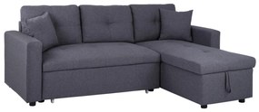 Γωνιακός καναπές - Κρεβάτι WAYNE Ύφασμα Γκρί 224x147x85Υ εκ. 224x147x85 εκ.