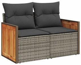 vidaXL Σετ Καναπέ Κήπου με μαξιλάρι 11 pcs Γκρι