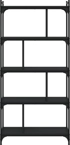 vidaXL Βιβλιοθήκη 5 Επιπέδων Μαύρη 76x32x158 εκ. Επεξεργασμένο Ξύλο