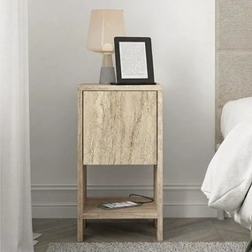 Κομοδίνο Ema Megapap χρώμα travertine 30x30x55εκ.