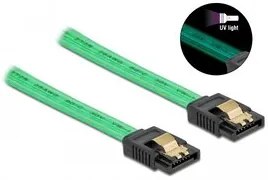 POWERTECH Καλώδιο SATA III 7pin CAB-W036, με UV επίστρωση, 0.7m, πράσινο