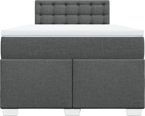 vidaXL Κρεβάτι Boxspring με Στρώμα Σκούρο Γκρι 120x200 εκ. Υφασμάτινο