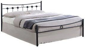 Κρεβάτι Διπλό Μεταλλικό DUGAN Σφυρήλατο Μαύρο 205x156x83cm