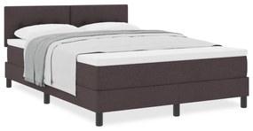 vidaXL Κρεβάτι με Στρώμα Σκούρο Καφέ 140x200 εκ. Ύφασμα