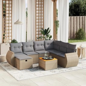 vidaXL Patio Sofa Set Μίξη μπεζ και ανοιχτό γκρι