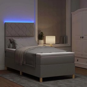 vidaXL Κρεβάτι με ελατήρια με στρώμα Taupe 100 x 200 cm ύφασμα