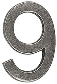 Roline 460 Πινακίδα με Αριθμό 9 από Ορείχαλκο Old Silver 55mm