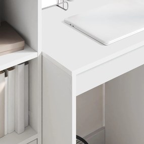 vidaXL Γραφείο με συρτάρι με ράφι με αποθήκευση 2 pcs Λευκό