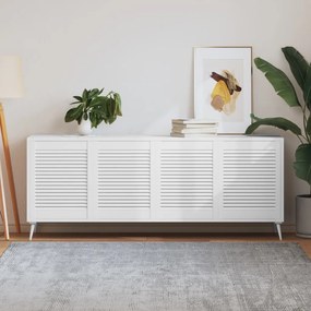 vidaXL Πορτάκια με Περσίδες 4 Τεμ. Λευκά 61,5x49,4εκ Μασίφ Ξύλο Πεύκου
