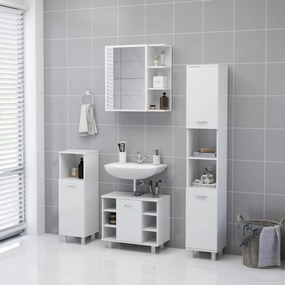 vidaXL Καθρέφτης Μπάνιου Λευκός 62,5 x 20,5 x 64 εκ. από Επεξ. Ξύλο