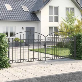 vidaXL Πύλη Φράχτη ASSEN 401 x 200 εκ. Ατσάλι Γκρι Κλειδώσιμο