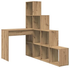 vidaXL Γωνιακό γραφείο με ράφι artisan δρυς 101.5 x 149.5 x 149.5 εκ.