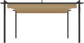 vidaXL Κιόσκι Κήπου με Πτυσσόμενη Οροφή Taupe 4 x 3 μ.