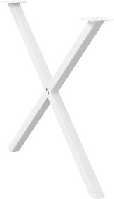 vidaXL Πόδια Τραπεζαρίας σε Σχήμα Χ, 2 τεμ. Λευκά 90x(72-73) εκ. Ατσάλι